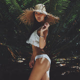 Luxury Vacation Swimwear Bikini in Elegant White Lace