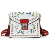 Paris METRO Couture: Leather Handbag - Flower Shoulder Bag - ParisMETROCouture.com