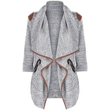 Cardigan Wool Blend Winter Coat - Vintage Style Knitted Long Asymmetric