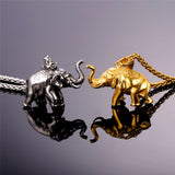 Black Stainless Steel Elephant Fashion Trend Link Chain Necklace