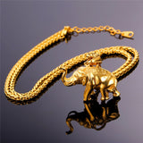 Black Stainless Steel Elephant Fashion Trend Link Chain Necklace