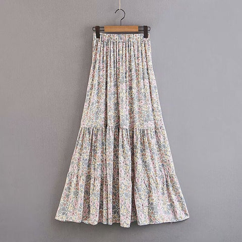 Beach Floral Long Skirt