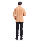 Men's Brown Short Zipper Closure Fur Jacket