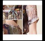 Natural Silk Print Summer Fall Dress