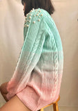 Fading Color Knitted Long Sweater